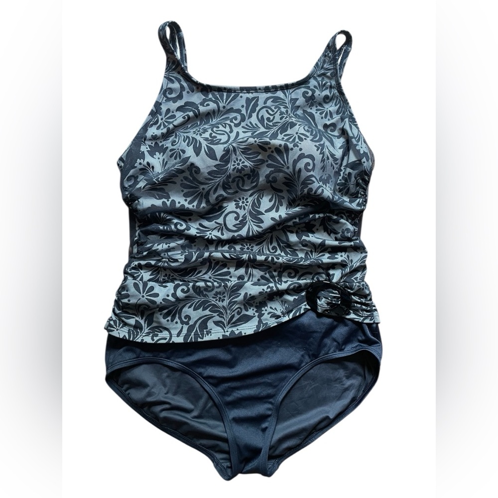 🎉Host Pick🎉 Amoena One-Piece Black Swimsuit Lace Overlay 14